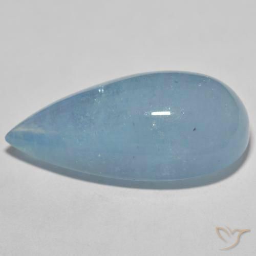34.90克拉天然蓝晶，梨形，半透明