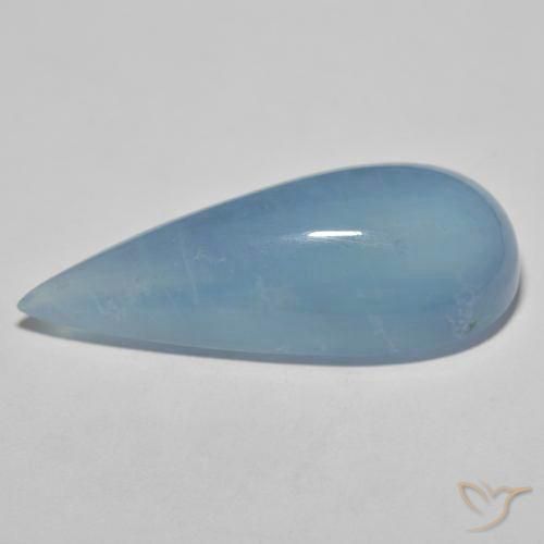 33.43克拉天然蓝晶，梨形，透明