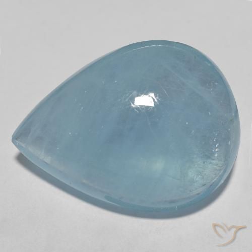 29.27克拉天然蓝晶，梨形，透明