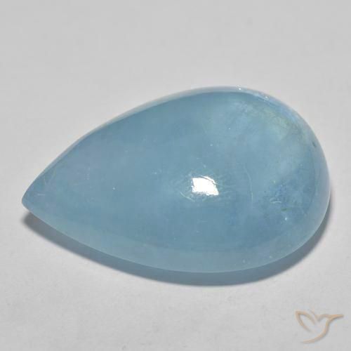 29.27克拉天然蓝晶，梨形，透明