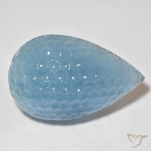 69.84克拉天然蓝晶，梨形，半透明