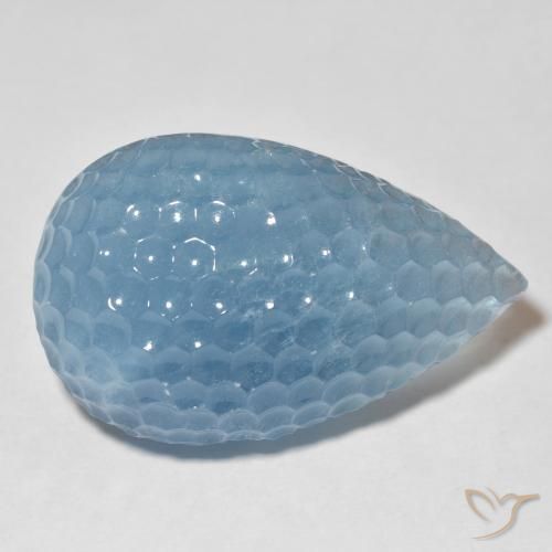 65.04克拉天然蓝晶，梨形，半透明