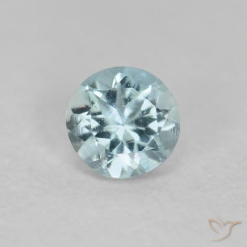 0.17ct 天然 浅蓝绿色 蓝晶, 圆形的, VS