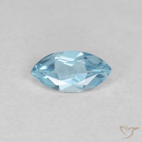 0.20ct 天然 天蓝 蓝晶, 榄尖形, VVS-VS