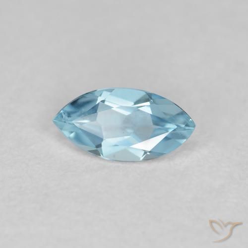 0.20克拉天然蓝晶，榄尖形，VVS-VS
