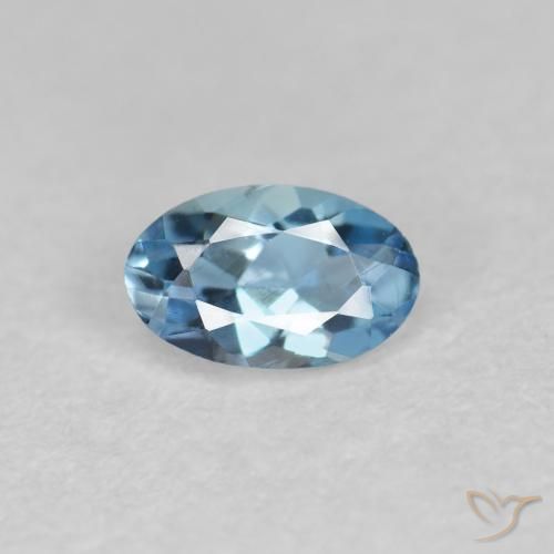 0.17克拉天然海蓝宝石，椭圆形切割，4.8×3毫米，VVS-VS