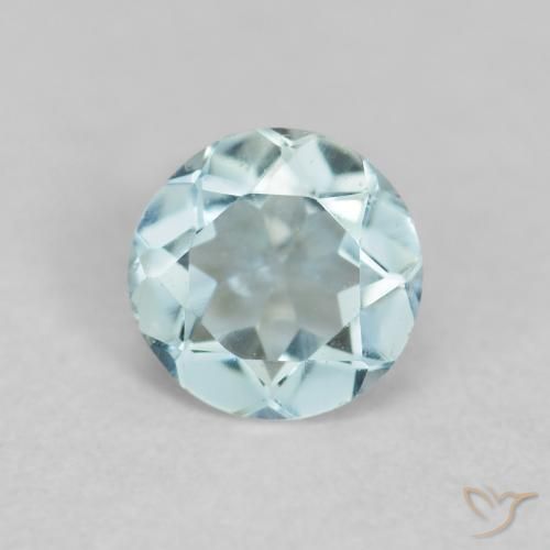 0.22ct 天然 浅蓝色 蓝晶, 圆形的, VVS-VS