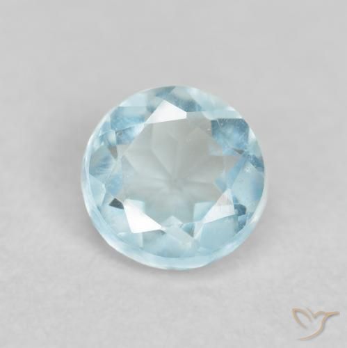 0.26ct 天然 淡蓝色 蓝晶, 圆形的, VVS