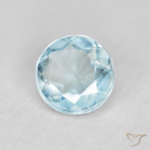 0.26克拉天然蓝晶，圆形的，VVS