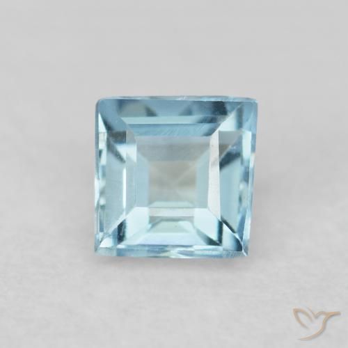 0.16ct 天然 浅水蓝色 蓝晶, 正方形, VVS-VS
