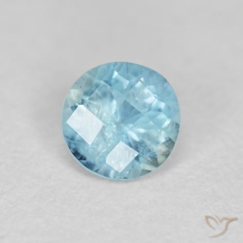 0.34ct 天然 中蓝 蓝晶, 圆形的, VS-SI
