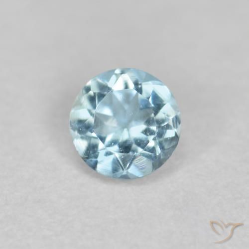 0.19ct 天然 淡玛雅蓝 蓝晶, 圆形的, VS