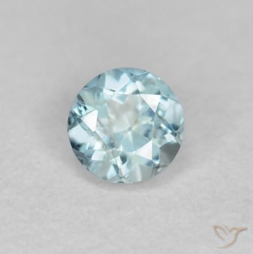 0.18ct 天然 浅蓝色 蓝晶, 圆形的, VS