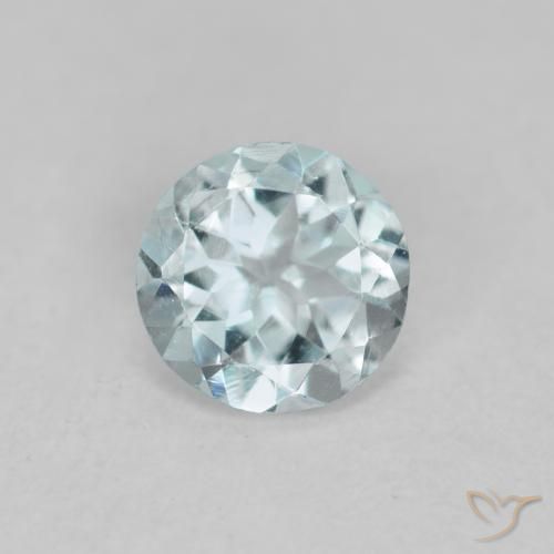 0.36ct 天然 浅水蓝色 蓝晶, 圆形的, VVS-VS