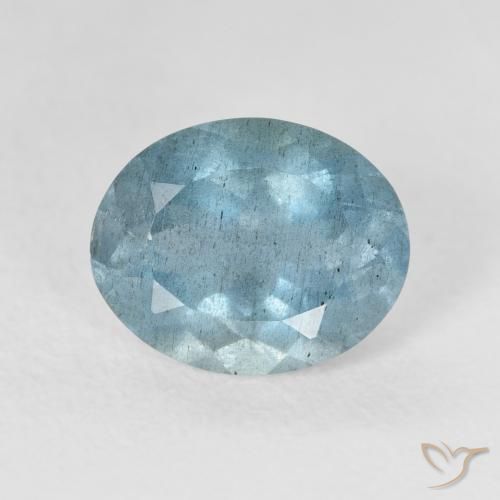 2.51ct 天然 Light Bluish Turquoise 蓝晶, 椭圆形, VS-SI