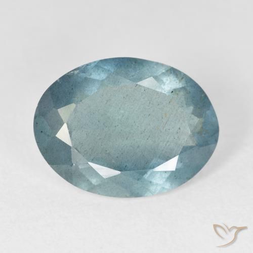 6.36ct 天然 Light Bluish Turquoise 蓝晶, 椭圆形, VS-SI