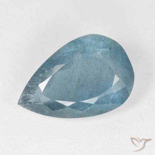 5.66ct 天然 Light Bluish Turquoise 蓝晶, 梨形, VS-SI