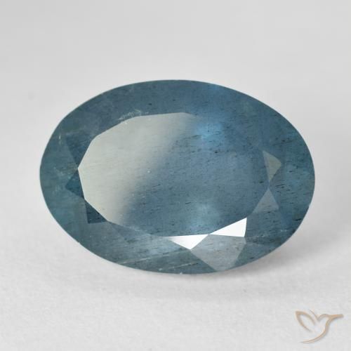 14.32ct 天然 深蓝色 海蓝宝石, 椭圆形, 半透明, Photo A