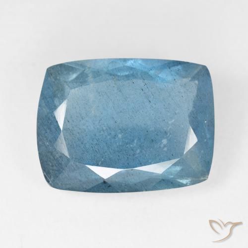 14.22ct 天然 深银色水蓝色 蓝晶, 软垫, VS-SI