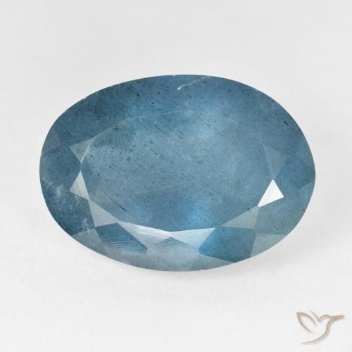 12.39ct 天然 深银色水蓝色 蓝晶, 椭圆形, VS-SI