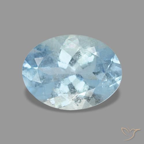 1.12ct 天然 浅蓝色 海蓝宝石, 椭圆形, VS, Photo A