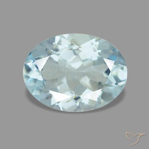 1.12ct 天然 浅蓝色 海蓝宝石, 椭圆形, VS, Photo A