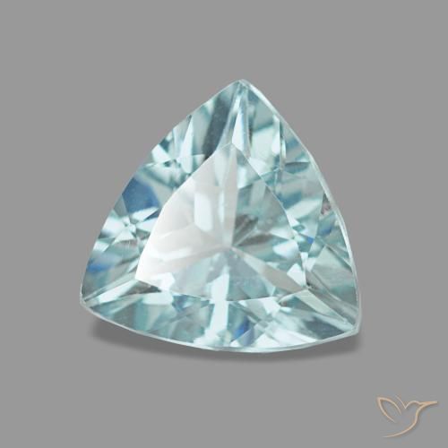 0.93克拉天然绿松石海蓝宝石，三角形，7.2×7毫米，VVS