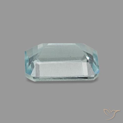 0.83克拉天然绿松石海蓝宝石，祖母绿式切割，7×5.1毫米，VVS-VS