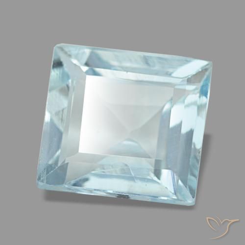 2.27克拉天然海蓝宝石，方形，8.1×8毫米，VVS