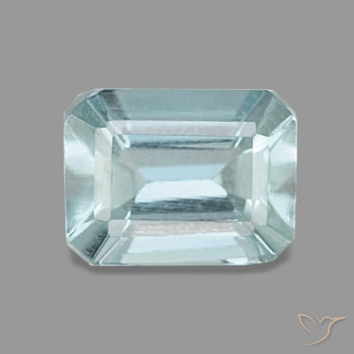 1.60ct 天然 强烈的水蓝色 海蓝宝石, 八角形 / 祖母绿切工, VVS, Photo A