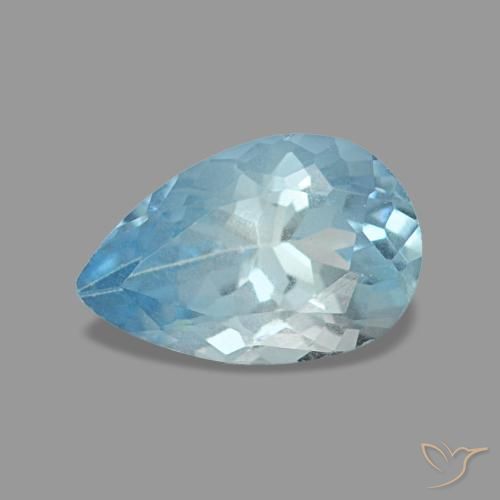 0.74克拉天然海蓝宝石，梨形，7.8×5.1毫米，VS