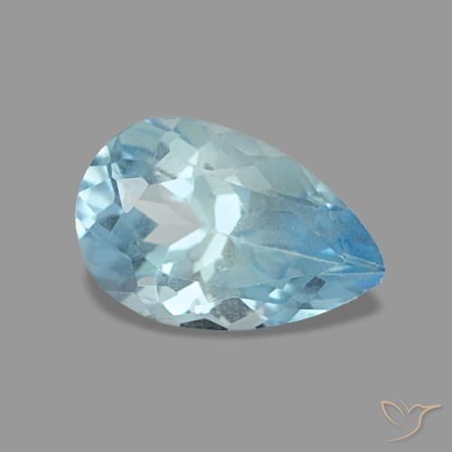 0.74克拉天然海蓝宝石，梨形，7.8×5.1毫米，VS