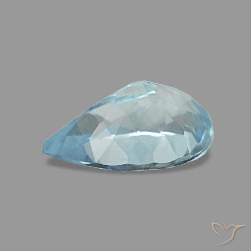 0.74克拉天然海蓝宝石，梨形，7.8×5.1毫米，VS