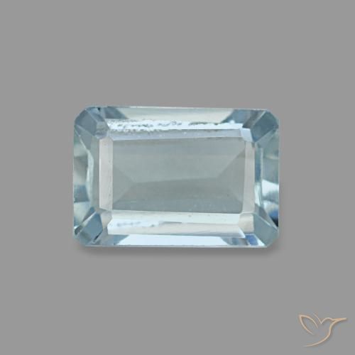 0.54克拉天然绿松石海蓝宝石，祖母绿式切割，6.1×4.1毫米，VVS-VS