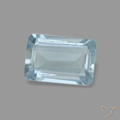 0.54克拉天然绿松石海蓝宝石，祖母绿式切割，6.1×4.1毫米，VVS-VS