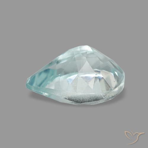 0.66克拉天然海蓝宝石，梨形，7×5毫米，VVS
