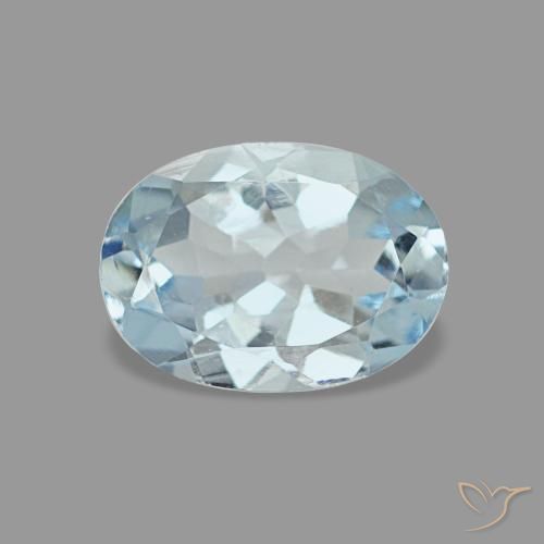 0.60克拉天然海蓝宝石，椭圆形切割，7.1×5.1毫米，VVS