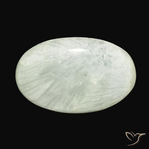 54.71ct 天然 浅绿色 文石, 椭圆形, 不透明