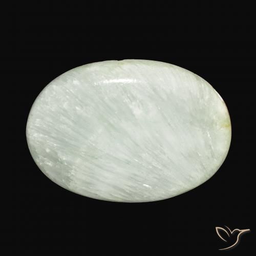 48.07ct 天然 浅绿色 文石, 椭圆形, 不透明