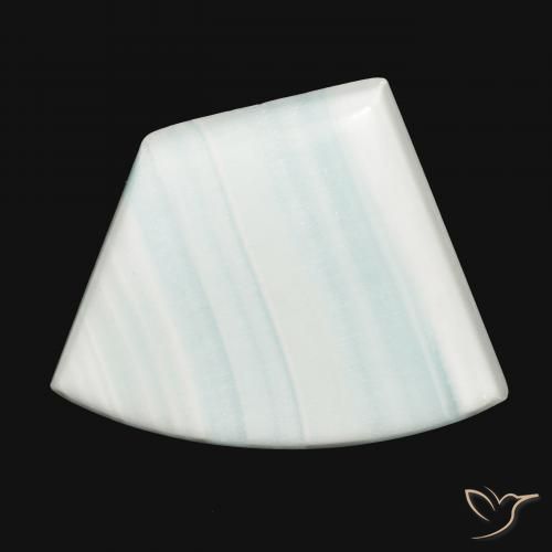 34.21ct 天然 绿白色 文石, 花式切割, 不透明