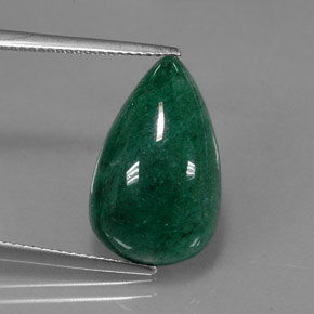 11.45克拉天然绿色东陵石，梨形，19.4×12毫米，半透明