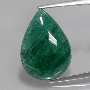 7.95克拉天然绿色东陵石，梨形，18.6×13.5毫米，半透明