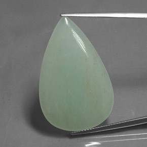 23.01克拉天然绿色东陵石，梨形，34.1×21.9毫米，半透明