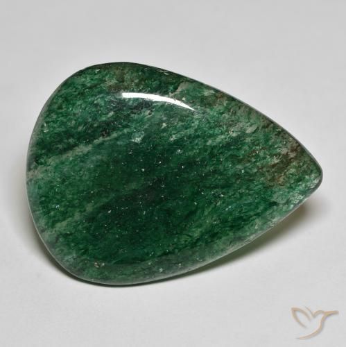 26.04ct 天然 暗绿色 砂金石, 梨形, 半透明