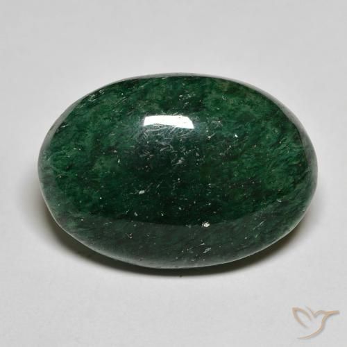 14.88ct 天然 凉爽的森林绿 砂金石, 椭圆形, 半透明