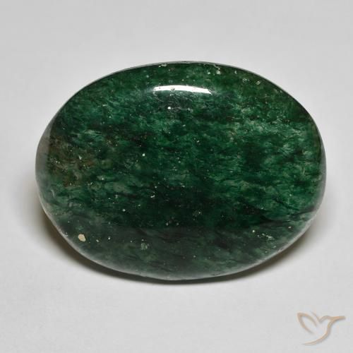 22.21ct 天然 森林绿 砂金石, 椭圆形, 半透明