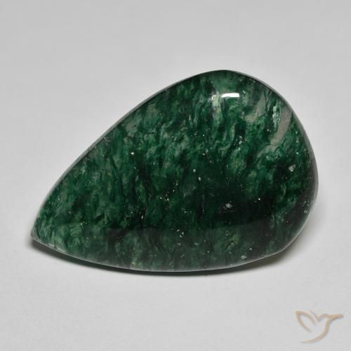 21.15ct 天然 凉爽的森林绿 砂金石, 梨形, 半透明