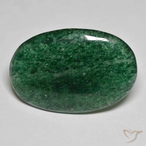23.62ct 天然 森林绿 砂金石, 椭圆形, 半透明