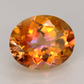5.85克拉天然多色托帕石，椭圆形切割，12.1×10毫米，VVS-VS