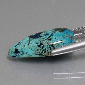 7.05克拉天然蓝铜矿，梨形，不透明